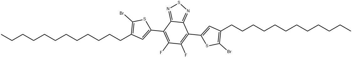 IN1606, 4,7-Bis(5-bromo-4-dodecylthiophen-2-yl)-5,6-difluorobenzo[c][1,2,5]thiadiazole 结构式