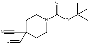 4-氰基-4-甲酰基哌啶-1-羧酸叔丁酯 结构式