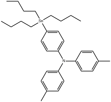 Benzenamine, N,N-bis(4-methylphenyl)-4-(tributylstannyl)- 结构式