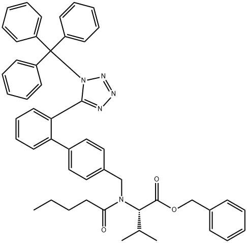N-[(2′-(1-Triphenylmethyl-Tetrazole-5-Yl)Biphenyl-4-Yl]-Methyl]-N-Valeryl-L- Valine Benzyl Ester 结构式