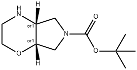 CIS-(4AR,7AS)-叔-丁基六氢吡咯并[3,4-B][1,4]噁嗪-6(2H)-甲酸基酯(4AR,7AS)-叔-丁基六氢吡咯并[3,4-B][1,4]噁嗪-6(2H)-甲酸基酯 结构式