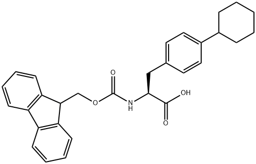 (S)-2-((((9H-芴-9-基)甲氧基)羰基)氨基)-3-(4-环己基苯基)丙酸 结构式