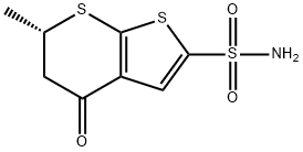 (6S)-4-氧代-6-甲基-5,6-二氢-4H-噻吩并[2,3-B]噻喃-2-磺酰胺 结构式