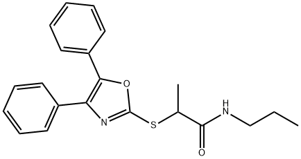 2-((4,5-Diphenyloxazol-2-yl)thio)-N-pr opylpropanamide 结构式