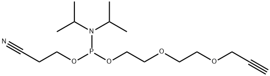 Propargyl-PEG3-1-O-(b-cyanoethyl-N,N-diisopropyl)phosphoramidite 结构式