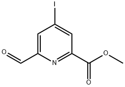 6-甲酰基-4-碘吡啶-2-甲酸甲酯 结构式