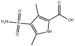 3,5-二甲基-4-氨磺酰基-1H-吡咯-2-羧酸 结构式