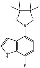 1H-Indole, 7-fluoro-4-(4,4,5,5-tetramethyl-1,3,2-dioxaborolan-2-yl)- 结构式