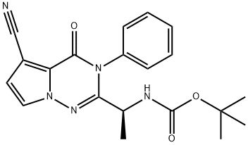(S)-(1-(5-氰基-4-氧代-3-苯基-3,4-二氢吡咯并[2,1-F][1,2,4]三嗪-2-基)乙基)氨基甲酸叔丁酯 结构式
