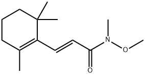 2-Propenamide, N-methoxy-N-methyl-3-(2,6,6-trimethyl-1-cyclohexen-1-yl)-, (2E)- 结构式