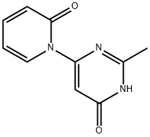4-Hydroxy-2-methyl-6-(1H-pyridin-2-one)pyrimidine 结构式