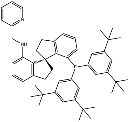 N-[(1'S)-7'-[BIS[3,5-BIS(TERT-BUTYL)PHENYL]PHOSPHINO]-2,2',3,3'-TETRAHYDRO-1,1'-SPIROBI[1H-INDEN]-7-YL]-2-PYRIDINEMETHANAMINE 结构式