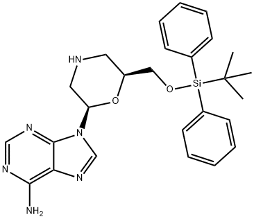7-O-(tert-butyldiphenylsilyl)morpholinoadenosine 结构式