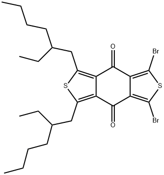 1,3-二溴-5,7-双(2-乙基己基)苯并[1,2-C:4,5-C']二噻吩-4,8-二酮 结构式