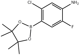 5-氯-2-氟-4-(4,4,5,5-四甲基-1,3,2-二氧硼烷-2-基)苯胺 结构式