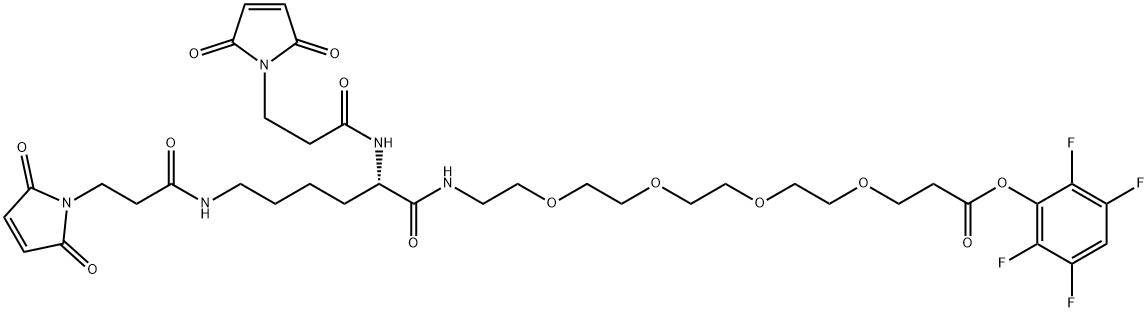 双马来酰亚胺-赖氨酸-PEG4-琥珀酰亚胺酯 结构式