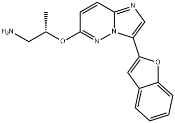 (S)-2-((3-(benzofuran-2-yl)imidazo[1,2-b]pyridazin-6-yl)oxy)propan-1-amine 结构式