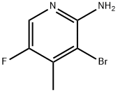 3-溴-5-氟-4-甲基吡啶-2-胺 结构式