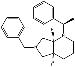 1H-Pyrrolo[3,4-b]pyridine, octahydro-1-[(1R)-1-phenylethyl]-6-(phenylmethyl)-, (4aS,7aS)- 结构式