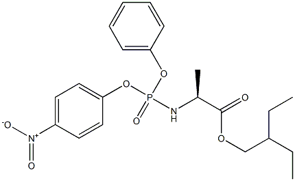 ((4-硝基苯氧基)(苯氧基)磷酰基)-L-丙氨酸2-乙基丁基酯 结构式