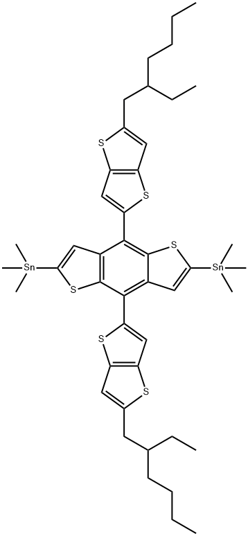 2,6-二(三甲基锡)-4,8-二(5-(2-乙基己基)噻吩-2-基)-苯并并二噻吩 结构式