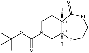 Racemic-(5aR,9aR)-tert-butyl 5-oxooctahydropyrido[4,3-f][1,4]oxazepine-8(2H)-carboxylate 结构式