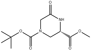1,3-Piperazinedicarboxylic acid, 5-oxo-, 1-(1,1-dimethylethyl) 3-methyl ester, (3S)- 结构式