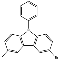 H-Carbazole, 3-bromo-6-iodo-9-phenyl- 结构式