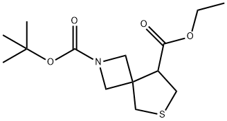 2-tert-butyl 8-ethyl 6-thia-2-azaspiro[3.4]octane-2,8-dicarboxylate(WX102522) 结构式