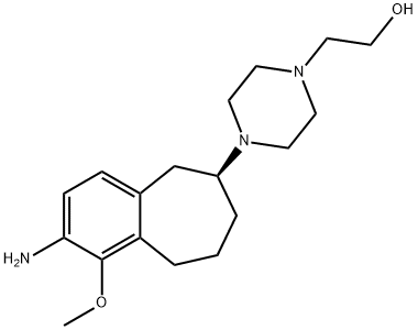 (S)-2-(4-(2-氨基-1-甲氧基-6,7,8,9-四氢-5H-苯并[7]环戊-6-基)哌嗪-1-基)乙-1-醇 结构式