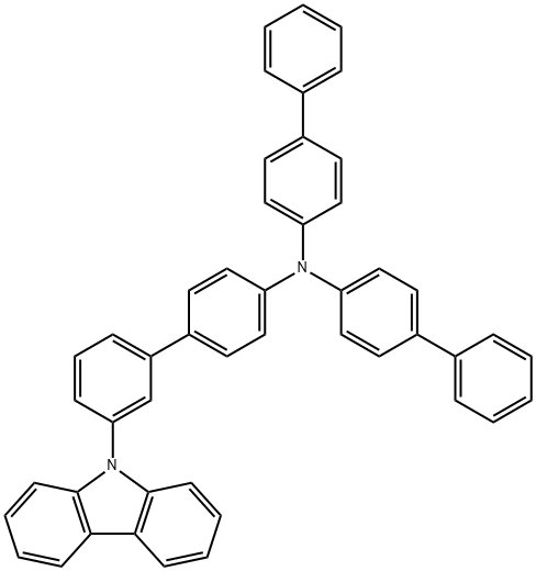 [1,1'-Biphenyl]-4-amine, N,N-bis([1,1'-biphenyl]-4-yl)-3'-(9H-carbazol-9-yl)- 结构式