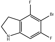 5-溴-4,6-二氟吲哚啉 结构式