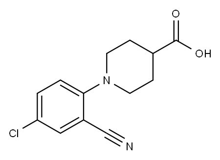 1-(4-氯-2-氰基苯基)哌啶-4-羧酸 结构式