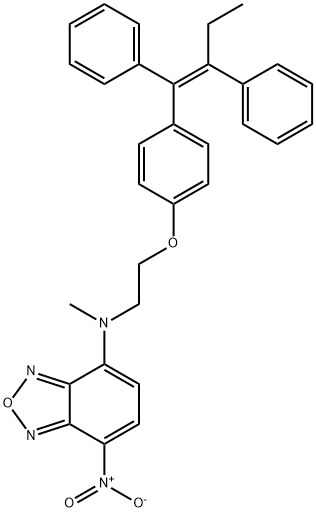 2,1,3-Benzoxadiazol-4-amine, N-[2-[4-[(1Z)-1,2-diphenyl-1-buten-1-yl]phenoxy]ethyl]-N-methyl-7-nitro- 结构式