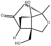 7-氧三环[4.3.0.03,9]壬-4-酮,1-羟基-9-(羟甲基)-6-甲基-,(1R,3R,6S,9R)-(9CI) 结构式