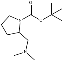 1-Pyrrolidinecarboxylic acid, 2-[(dimethylamino)methyl]-, 1,1-dimethylethyl ester 结构式