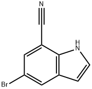 5-溴-1H-吲哚-7-甲腈 结构式