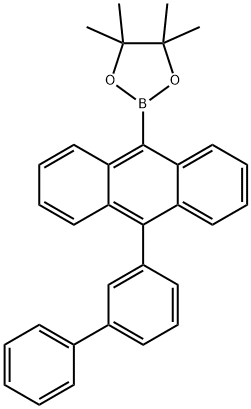 2-(10-([1,1'-联苯基]-3-基)蒽-9-基)硼酸频哪醇酯 结构式