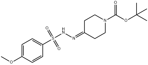 1-Piperidinecarboxylic acid, 4-[2-[(4-methoxyphenyl)sulfonyl]hydrazinylidene]-, 1,1-dimethylethyl ester 结构式