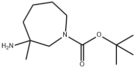 3-氨基-3-甲基氮杂环庚烷-1-羧酸叔丁酯 结构式