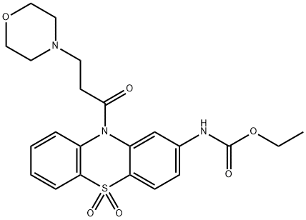 Carbamic acid, (10-(3-(4-morpholinyl)-1-oxopropyl)-5,5-dioxdo-10H-phen othiazin-2-yl)-, ethyl ester 结构式