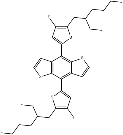 4,8-双[5-(2-乙基己基)-4-氟-2-噻吩基]苯并[1,2-B:4,5-B']二噻吩 结构式