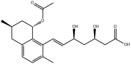 6-Heptenoic acid, 7-[(6R,8S)-8-(acetyloxy)-5,6,7,8-tetrahydro-2,6-dimethyl-1-naphthalenyl]-3,5-dihydroxy-, (3R,5S,6E)- 结构式