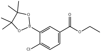 4-氯-3-(4,4,5,5-四甲基-1,3,2-二氧硼杂环戊烷-2-基)苯甲酸乙酯 结构式