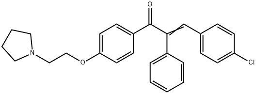 4-Chloro-α-phenyl-4'-[2-(1-pyrrolidinyl)ethoxy]chalcone 结构式