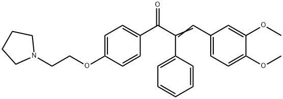 β-(3,4-Dimethoxyphenyl)-α-phenyl-4'-[2-(1-pyrrolidinyl)ethoxy]acrylophenone 结构式