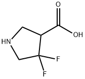 3-Pyrrolidinecarboxylic acid, 4,4-difluoro- 结构式