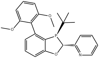 2-((2S,3S)-3-(tert-butyl)-4-(2,6-dimethoxyphenyl)-2,3-dihydrobenzo[d][1,3]oxaphosphol-2-yl)pyridine 结构式