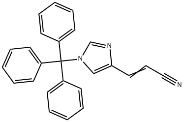 (2E)-3-[1-Triphenylmethyl)imidazol-4-yl]prop-2-enenitrile 结构式