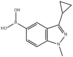 (3-Cyclopropyl-1-methylindazol-5-yl)boronic acid 结构式